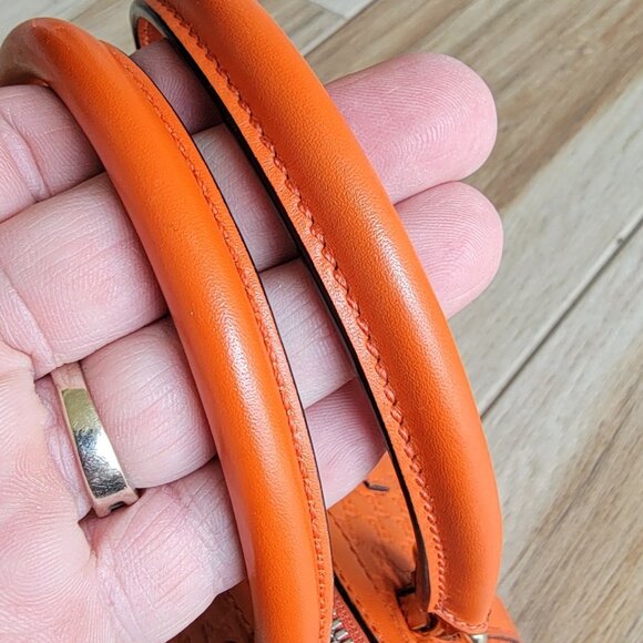 GUCCI Micro Guccissma GG Bree Sun Orange Leather Satchel Handbag - Picture 5 of 13